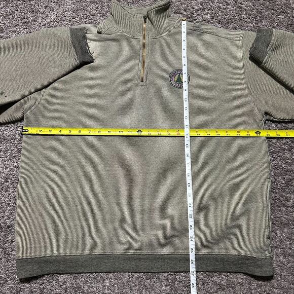 Vintage 90s Sweatshirt 1/4 Zip Striped Schweitzer Mountain Idaho Large Baggy Fit - Picture 8 of 11